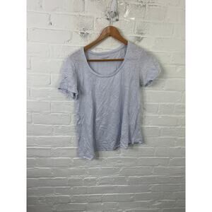 Eileen Fisher Women's Scoop Neck T-Shirt Stretch Cap Sleeve Light Blue Size S